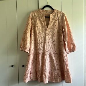 Blush pink eyelet dress Size large